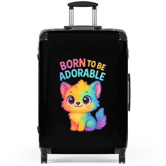 Rainbow Adorable Puppy Illustration Suitcases