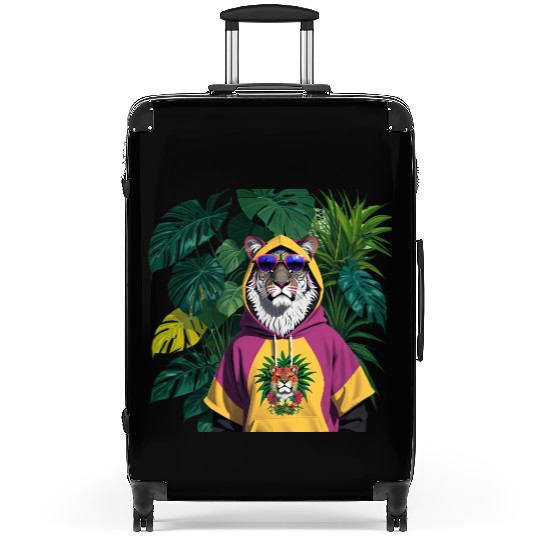 Tropical Lion Suitcases with Jungle Motif