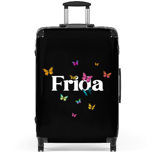 FRIDA - beautiful girl name with cute butterflies Suitcases
