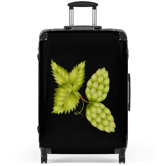Hops and Hop Leaf – Natural Beer Motif Suitcases