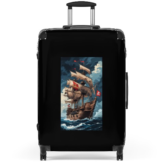 Historical Pirate Ship Adventure Design Suitcases