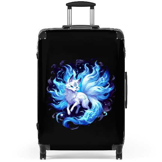 Mystical Fox Spirit Illustration Suitcases