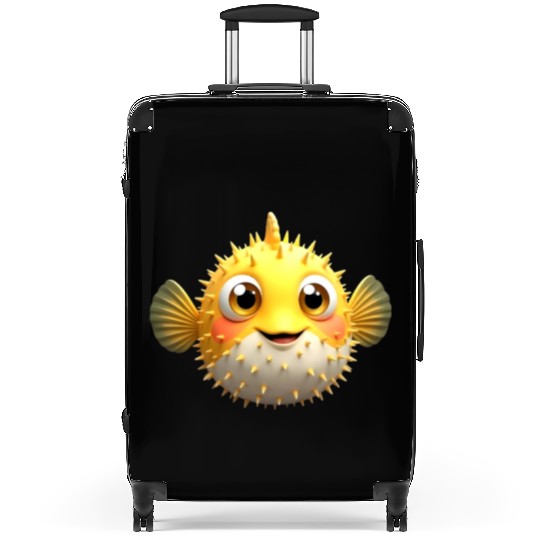 Cute Blowfish Easy Halloween Puffer Fish Suitcases