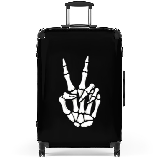 Skeleton Hand Peace Sign Cool Halloween Suitcases
