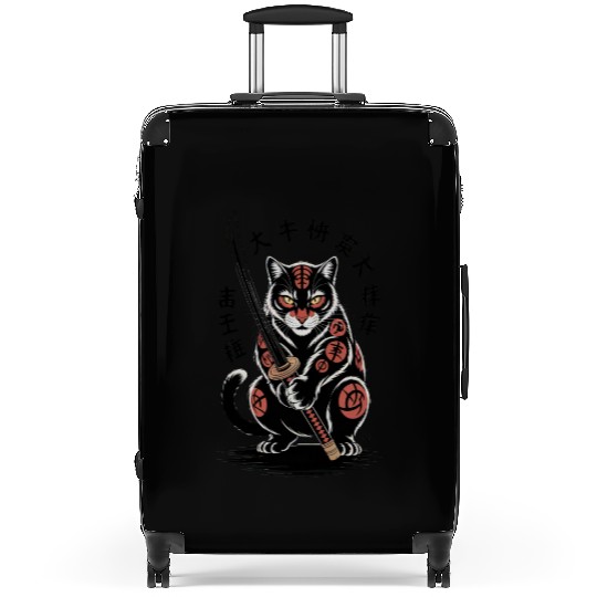 Mythical Japanese Warrior Cat Design Suitcases