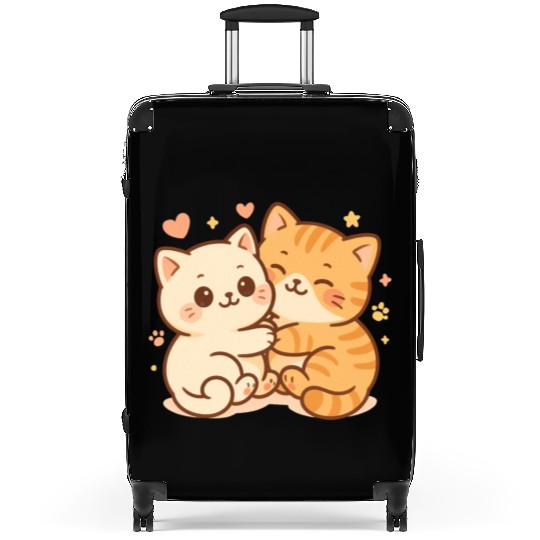 Cute Kittens Embracing Heartwarming Design Suitcases
