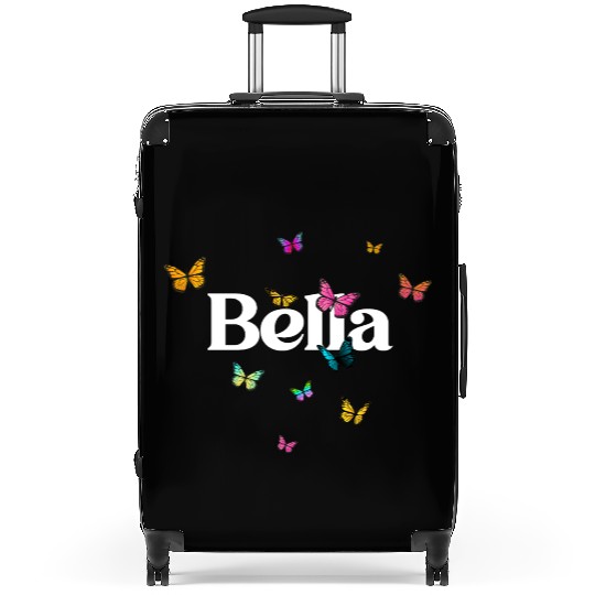 BELLA - beautiful girl name with cute butterflies Suitcases
