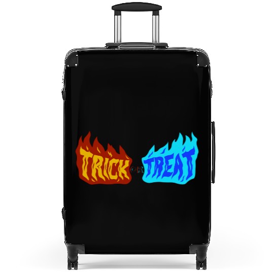 “Trick or Treat Fire & Ice Typography” Suitcases