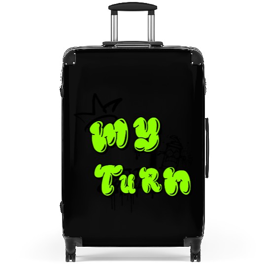 "MY TURN" Bold Neon Bubble Letter Suitcases – Streetwear