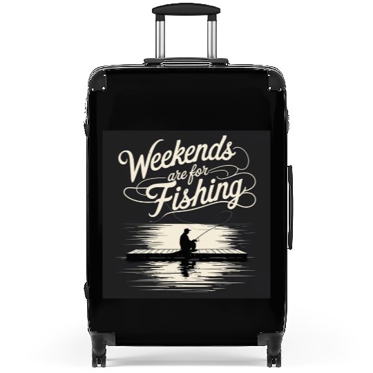 Weekend Fishing Silhouette Design Suitcases