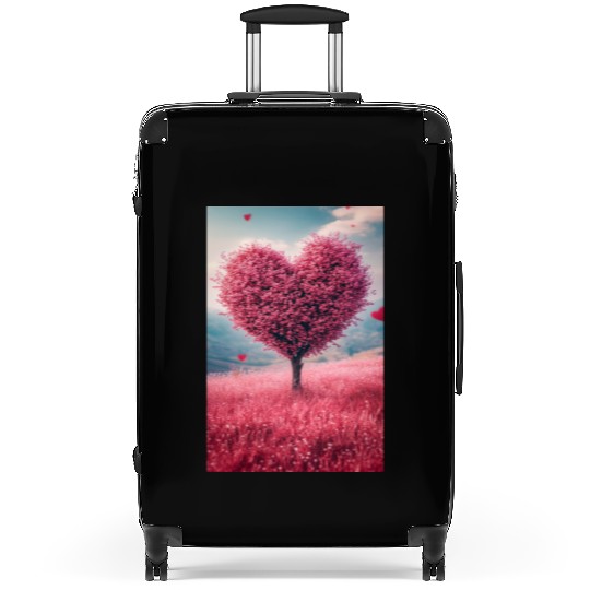 Romantic Heart Tree in Bloom Suitcases