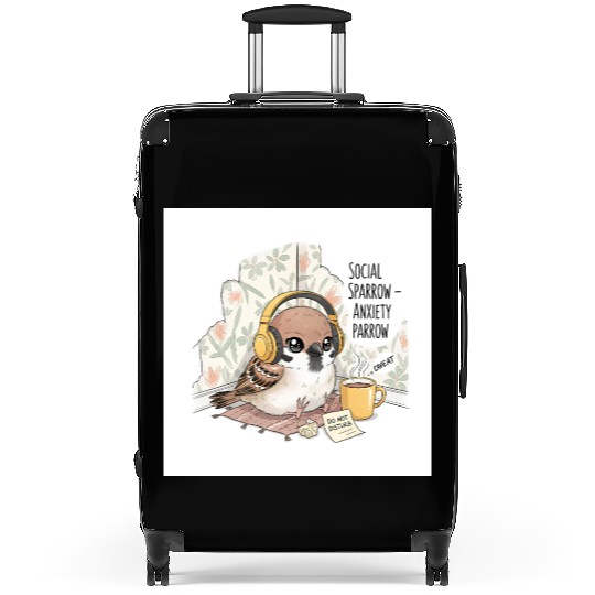 "Social Sparrow – Anxiety Parrow" Suitcases