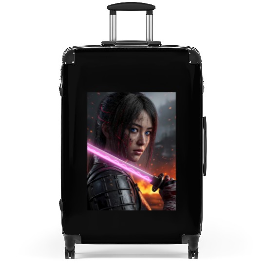 Cyberpunk Samurai Girl Suitcases