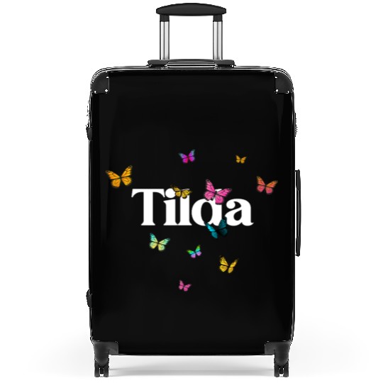 TILDA - beautiful girl name with cute butterflies Suitcases