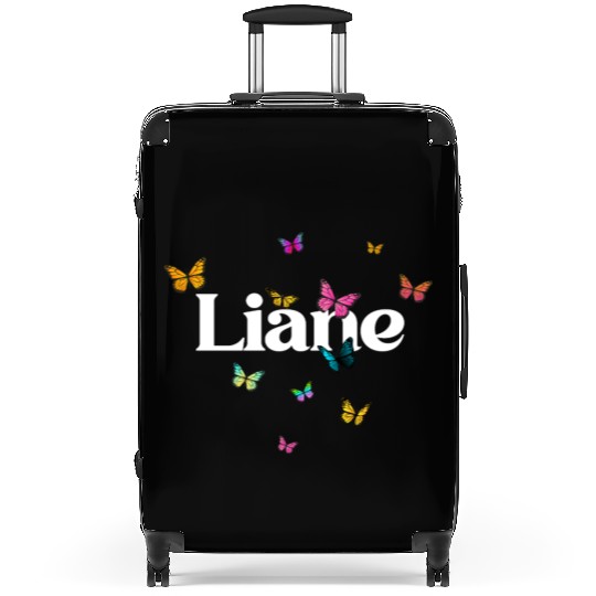 LIANE - beautiful girl name with cute butterflies Suitcases