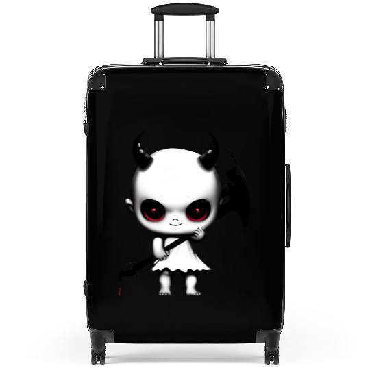 Cute Demon Baby with Horns and Bat Wings Suitcases