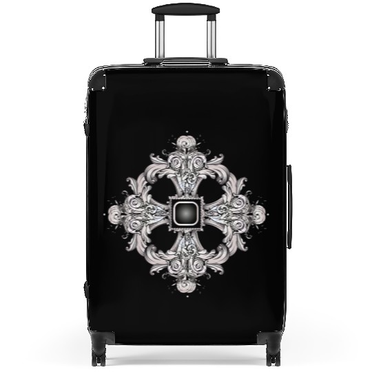 Arabesque Ornament with a Baroque Flair in Gray Suitcases