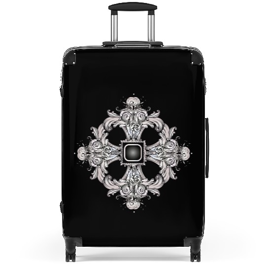 Arabesque Ornament with a Baroque Flair in Gray Suitcases