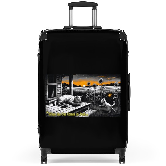 Cats at Dusk Sunset Scene Suitcases