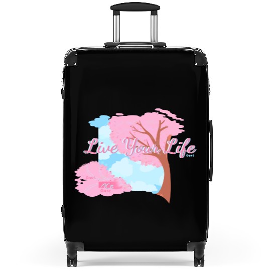Pink Cherry Blossom Inspirational Design Suitcases