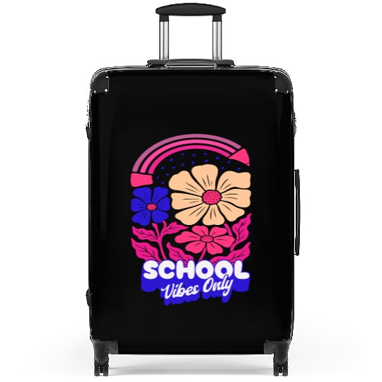 Vibrant Floral Rainbow with School Vibes Suitcases