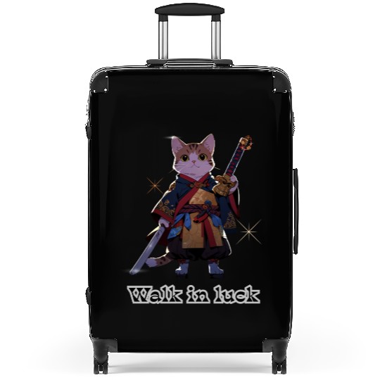 Samurai Cat Illustration for Apparel Suitcases