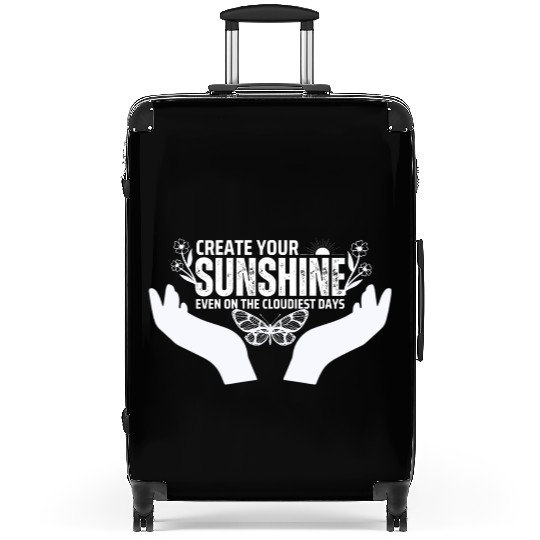 Hopeful Sunshine Motivational Quote Suitcases