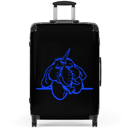 Unicorn Big Elephant Sitting Angry Sad Funny Cool Suitcases