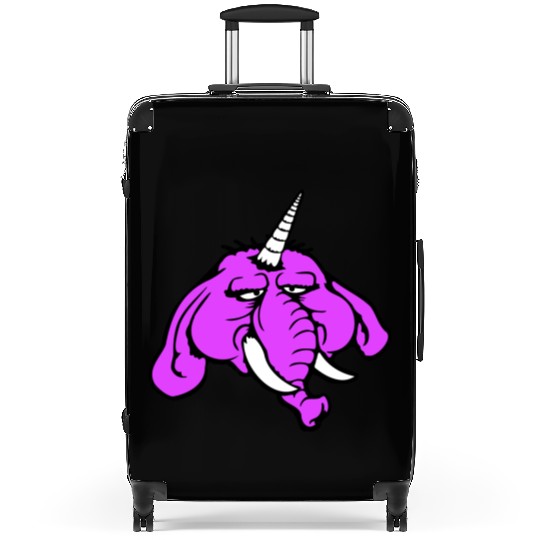 Unicorn Big Elephant Sitting Angry Sad Funny Cool Suitcases