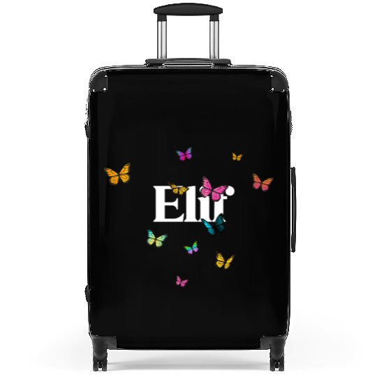 ELIF - beautiful girl name with cute butterflies Suitcases