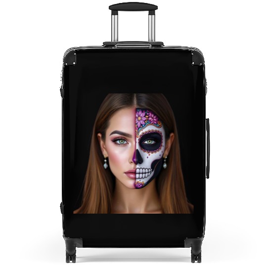 Day of the Dead Sugar Skull Face Art Suitcases
