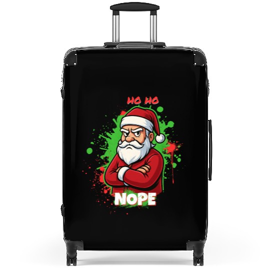 Ho Ho Nope – Grumpy Santa Art Suitcases