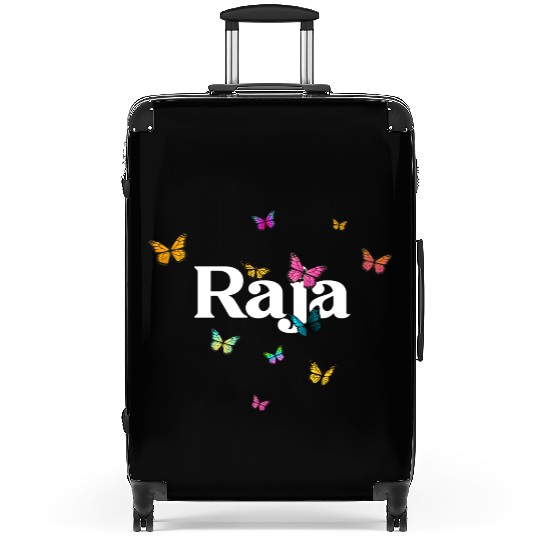 RAJA - beautiful girl name with cute butterflies Suitcases