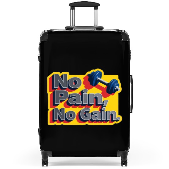 No Pain No Gain Fitness Motivation Suitcases