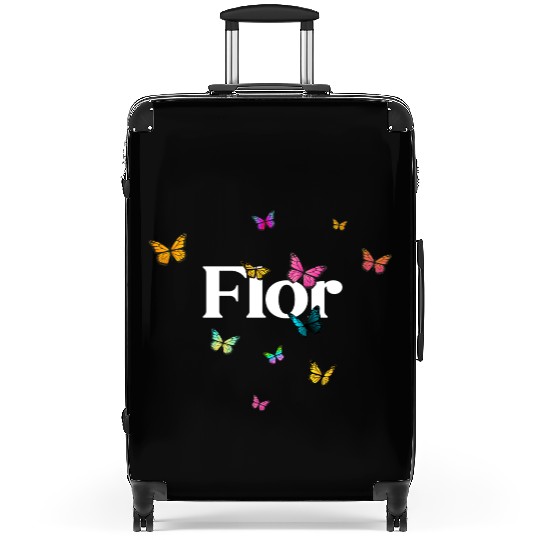 FLOR - beautiful girl name with cute butterflies Suitcases