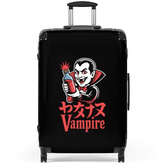 Vampire Cartoon Character with Potion Suitcases