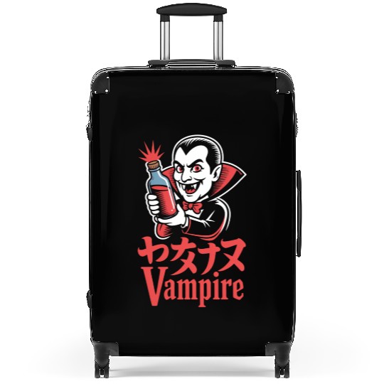 Vampire Cartoon Character with Potion Suitcases