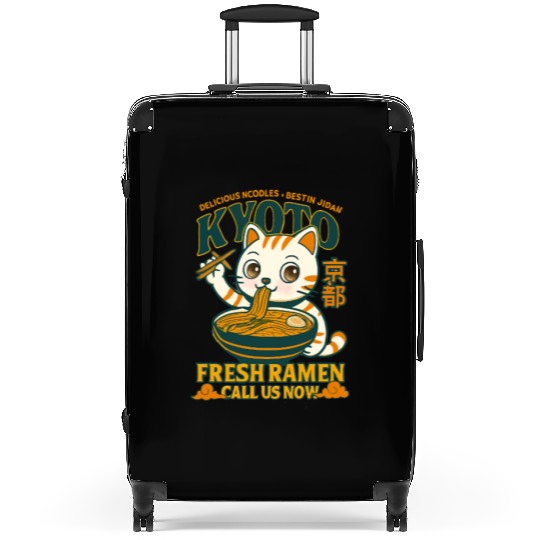 Kyoto Cat Ramen Delicious Drink Design Suitcases