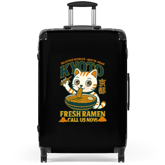 Kyoto Cat Ramen Delicious Drink Design Suitcases