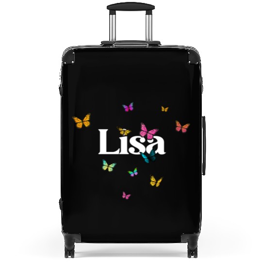 LISA - beautiful girl name with cute butterflies Suitcases