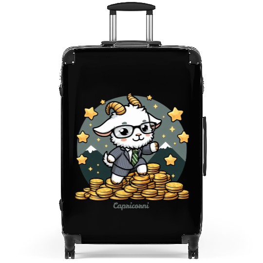 Capricorn Business Goat Illustration Suitcases