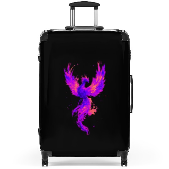 Vibrant Phoenix Illustration for Apparel Suitcases