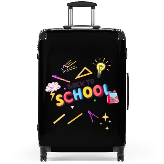 Colorful Back to School Graphic Design Suitcases