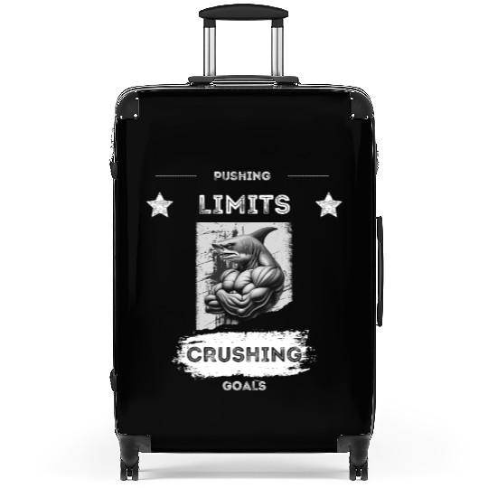 PUSHING LIMITS – Ripped Shark Gym Design Suitcases