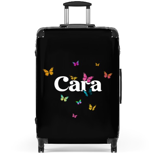 CARA - beautiful girl name with cute butterflies Suitcases