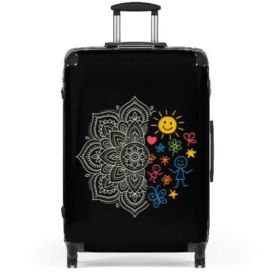 Mandala & Kids Doodles Suitcases