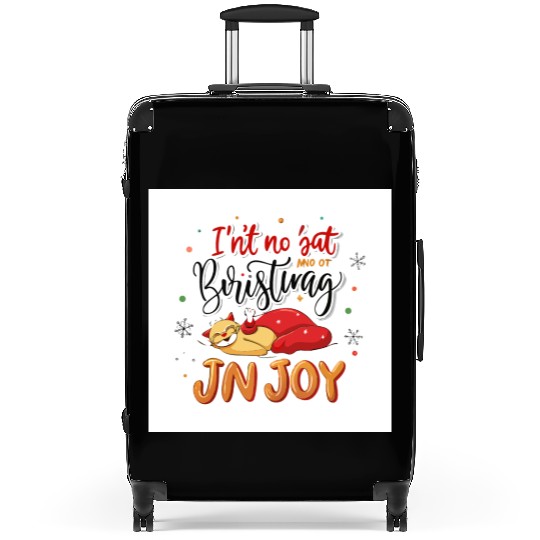 Festive Cat Joy Christmas Design Suitcases