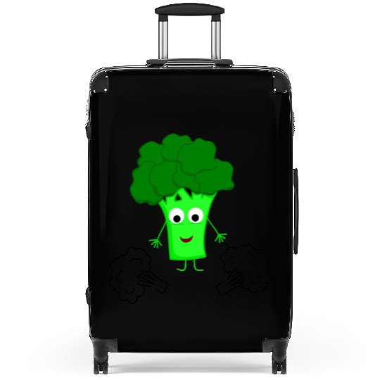Whimsical Broccoli Character Design Suitcases