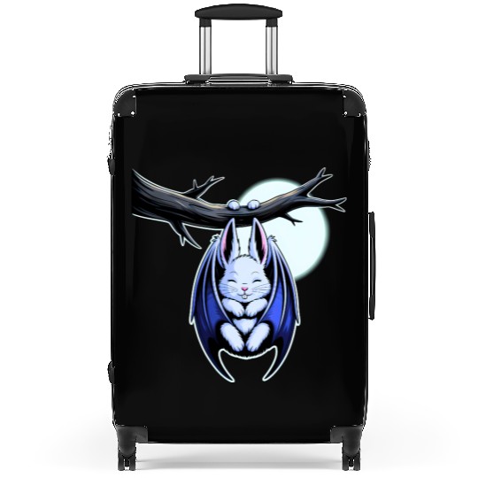 Spooky Cute Kawaii Vampire Bat Bunny and Moon  Suitcases