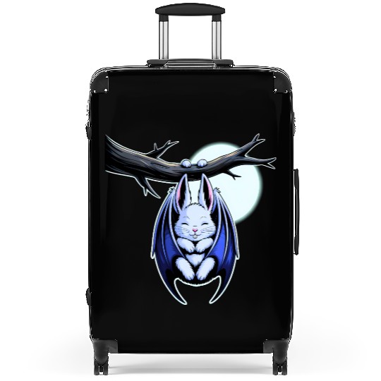 Spooky Cute Kawaii Vampire Bat Bunny and Moon  Suitcases